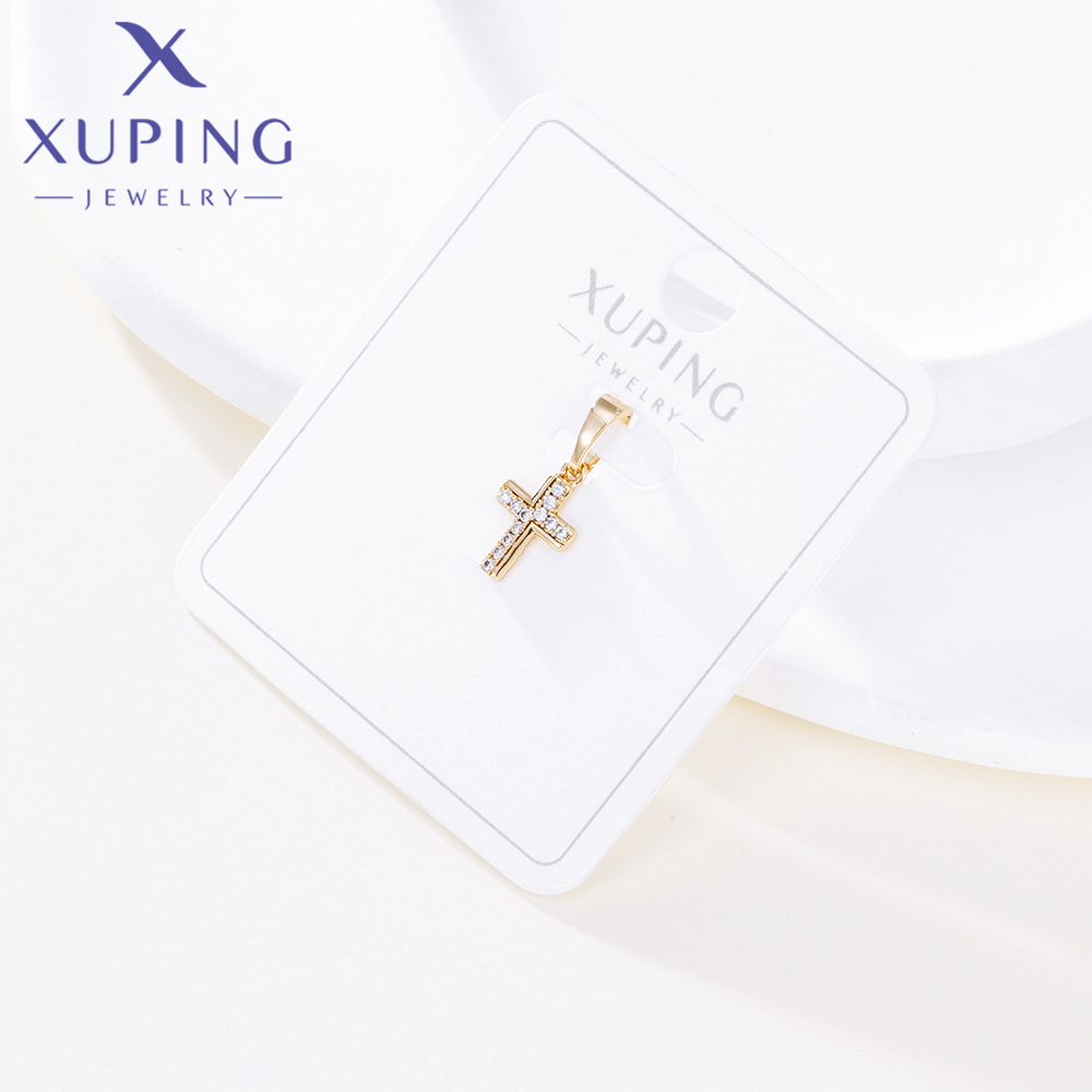 colgante cruz pequeña circonitas pavé oro 14K para fabricar collares